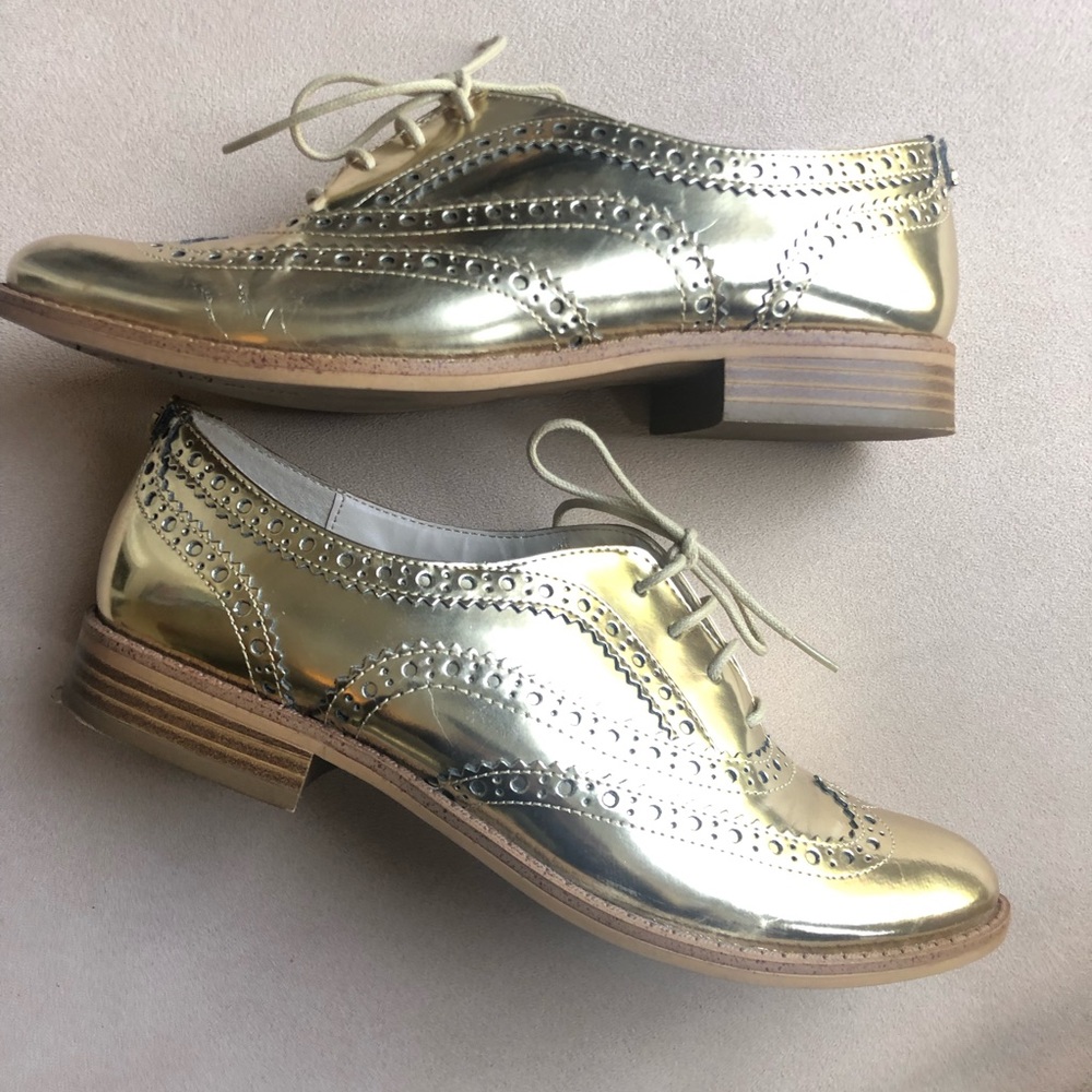 Sam Edelman Gold Oxford Lace Up Shoes (Jerome)